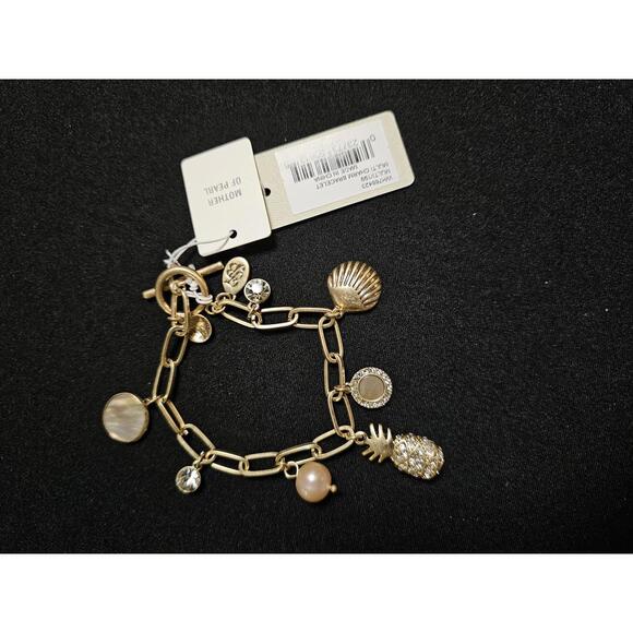 Tommy Bahama Gold Tone Charm Bracelet with Pineapple & Shells - Picture 5 of 6